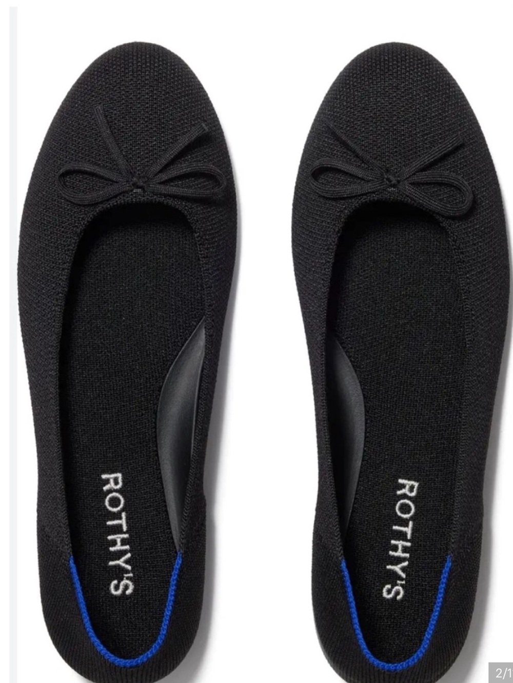 Rothy's The Ballet Flat, Black, Size 12.5, NWOT